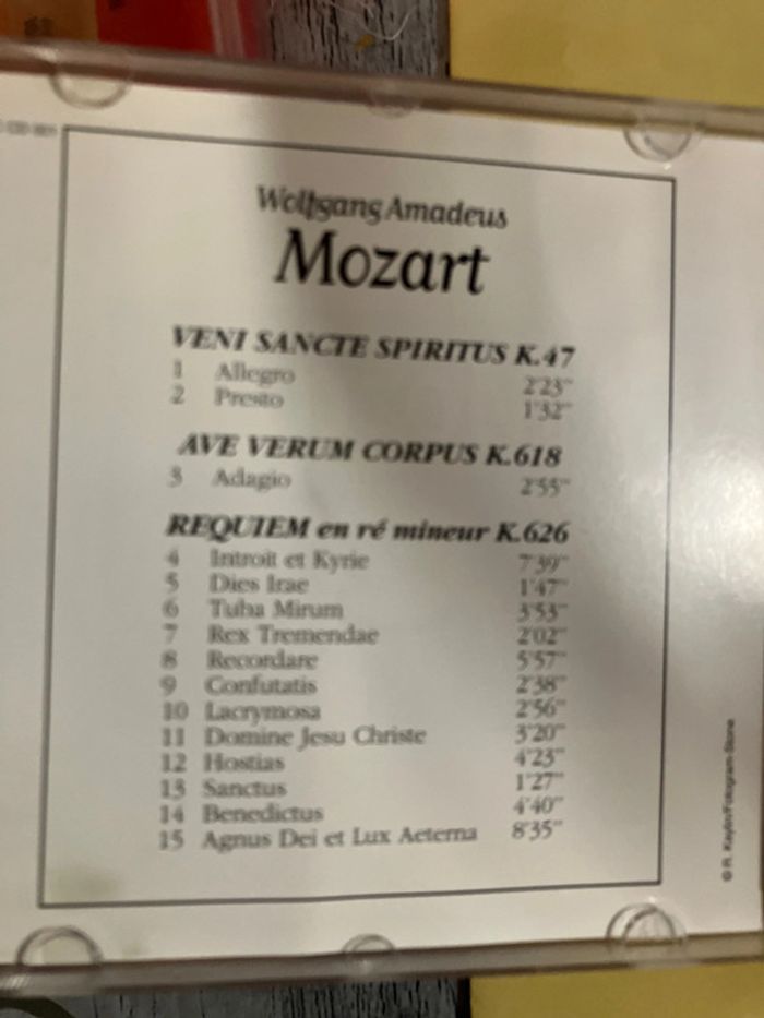 CD. Mozart. Requiem . Veni Sancte Spiritus Ave Verum - photo numéro 5