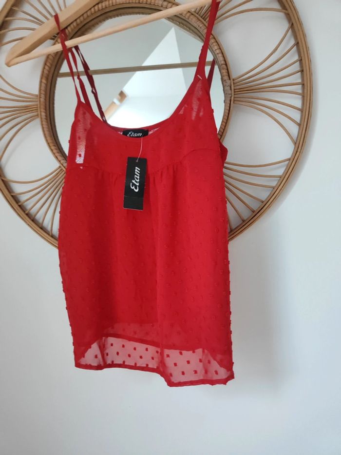 Etam top plumetis rouge