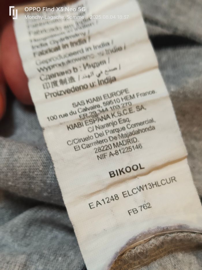 T-shirt manches longues 16 ans-174cm Kiabi Réduction jusqu'à -70% - photo numéro 4