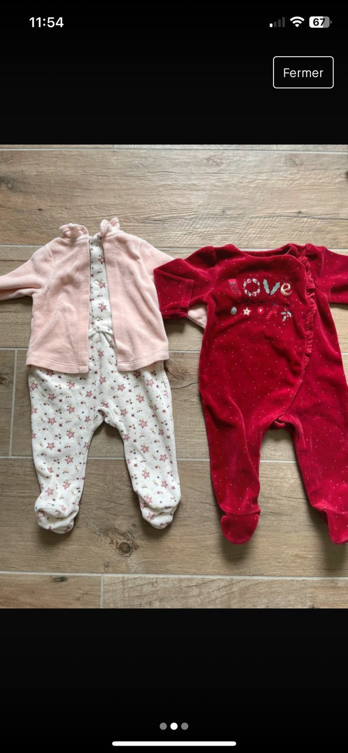 Lot de 2 pyjamas dors bien en velours TAO T 6 mois - photo numéro 2