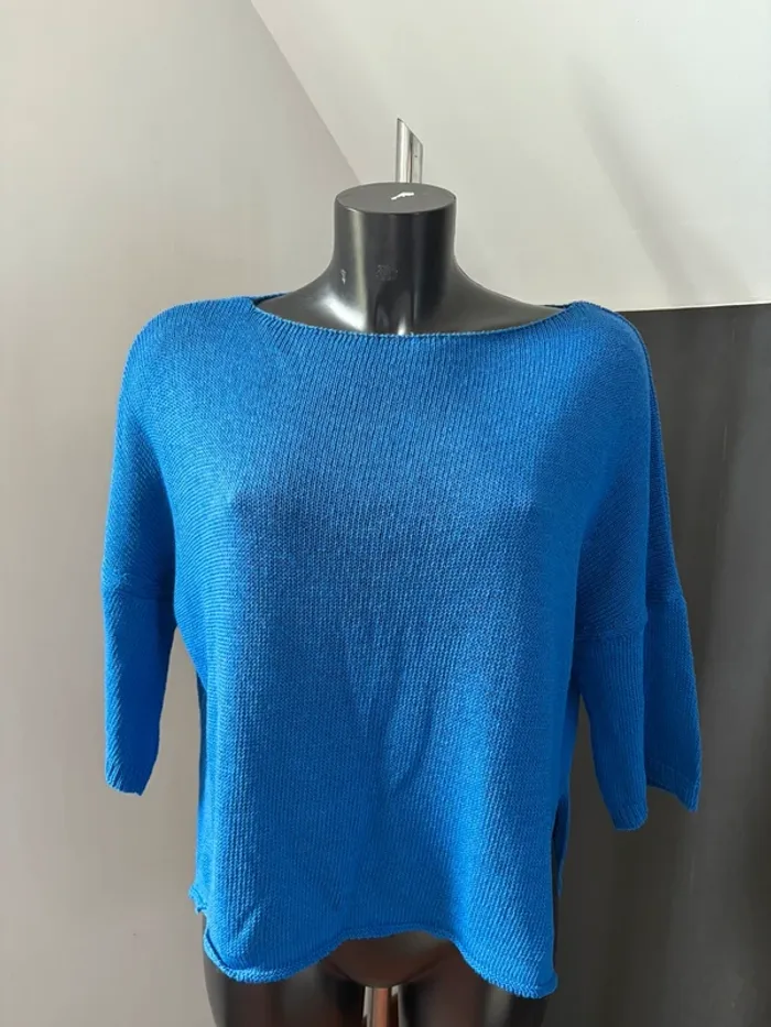 Pull bleu manche 3/4 Naïs