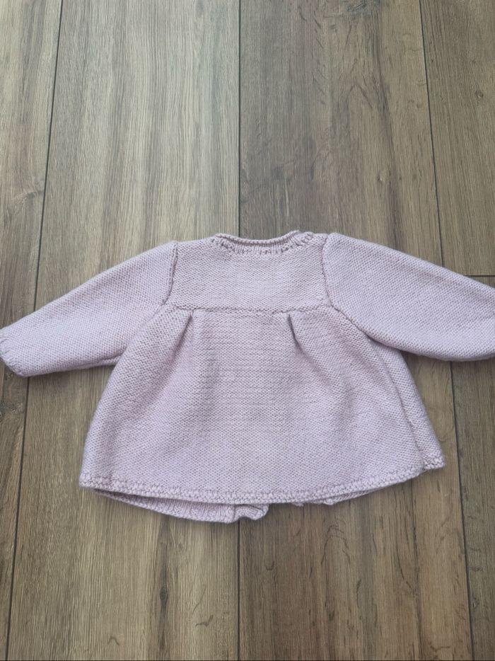 Gilet rose fille à boutons - photo numéro 3