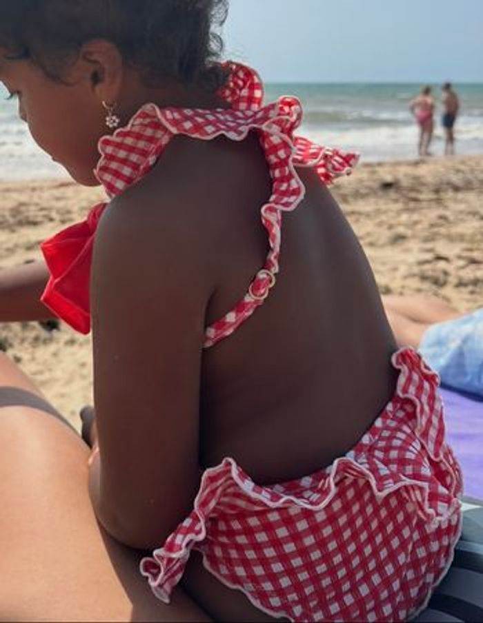 Maillot de bain une pièce Vichy rouge Nanos 5 ans fille - photo numéro 2