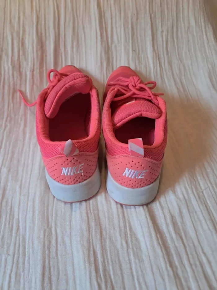Nike air max thea rose fluo avec logo pailleté argenté P37 bon etat - photo numéro 5