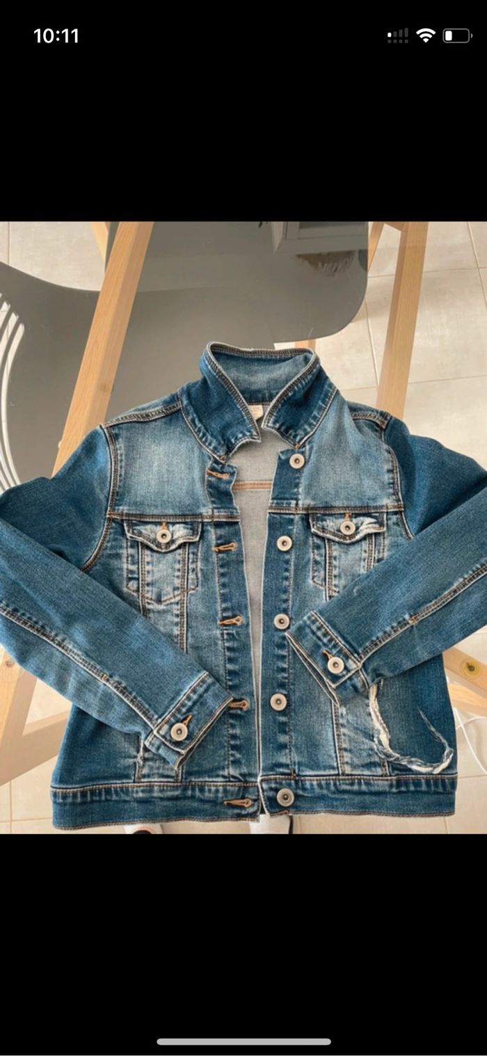 Lot vêtements fille 10 ans jeans pantalon et haut manche longue - photo numéro 7
