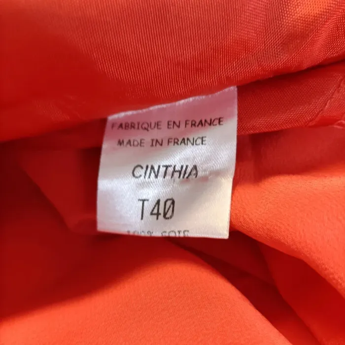 Robe rouge Pablo Gérard Darel coupe fluide superposée 100 % soie Taille 40 A1193 - photo numéro 8