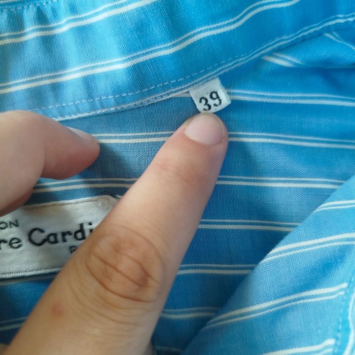 Chemise homme rayée bleu/blanc (tâchée) | Pierre Cardin | M - photo numéro 3