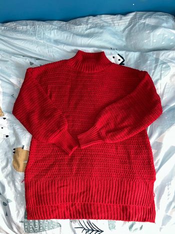Pull rouge à grosse maille