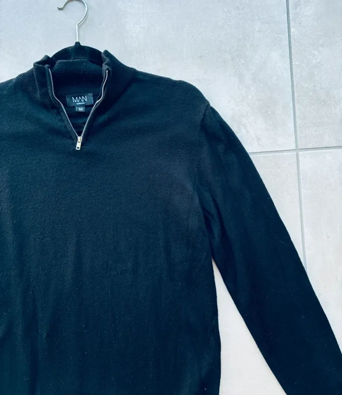 Magnifique pull noir zippé Boohoo homme - photo numéro 2