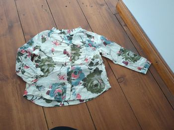 Chemise creme fleurs tapisserie vintage 2 3 ans Zara