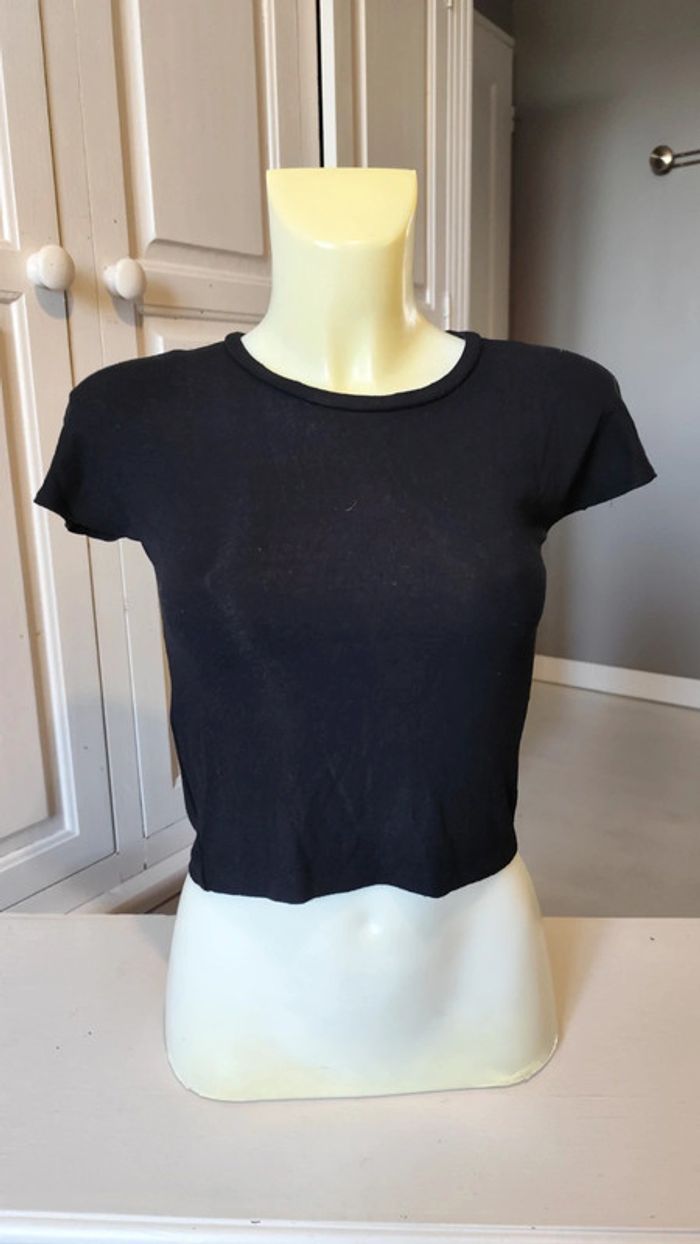 Top court moulant noir S/M - Zara