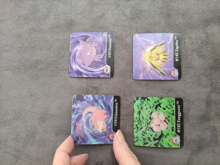 Lot de 4 cartes Pokémon Vintage 1999 Artbox Action Flipz Square Séries One 33 40 45 et 77 - photo numéro 2