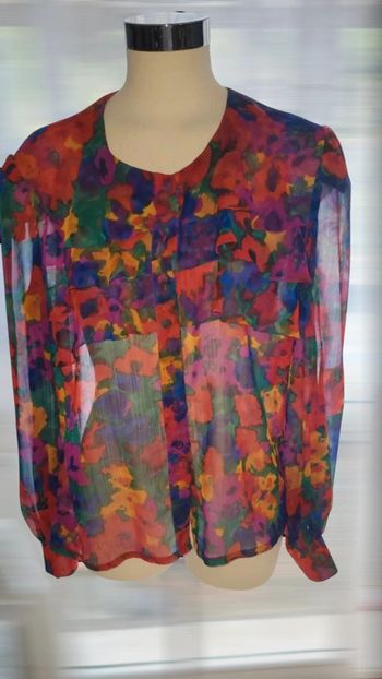 Chemise fleurie transparente vintage 44