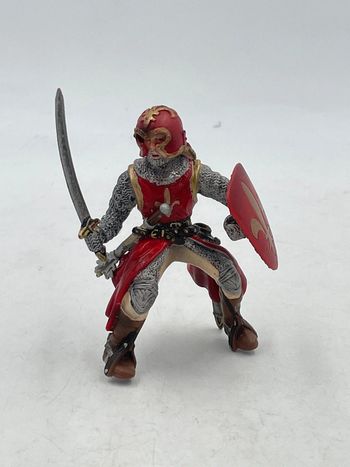 Figurine soldat / écuyer médiéval rouge Schleich 9 cm