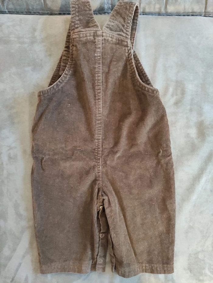 Salopette marron garçon 9 mois en velours - photo numéro 2