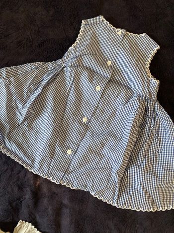 Robe carreaux blanc bleu cyrillus 3 mois