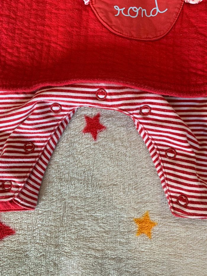Combinaison Robe Sucre d’Orge Marinière Rouge & Blanche 1M - photo numéro 4