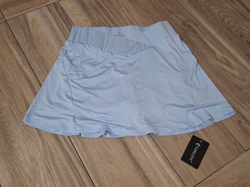 Jupe tennis femme avec short sport golf jupe-pantalon avec poches bleu ciel
