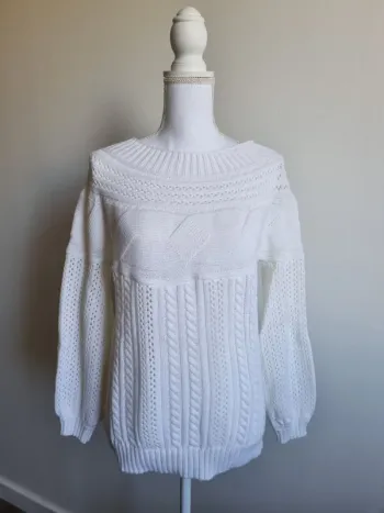 Pull ajouré blanc