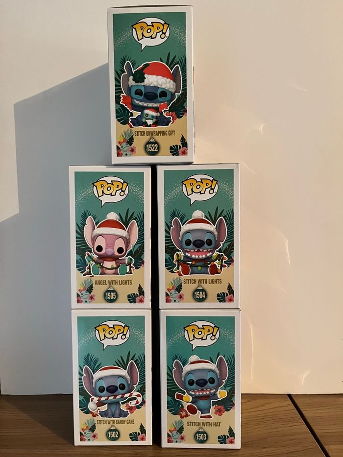 Lot 5 figurines Funko Pop Stitch édition Noël - photo numéro 2