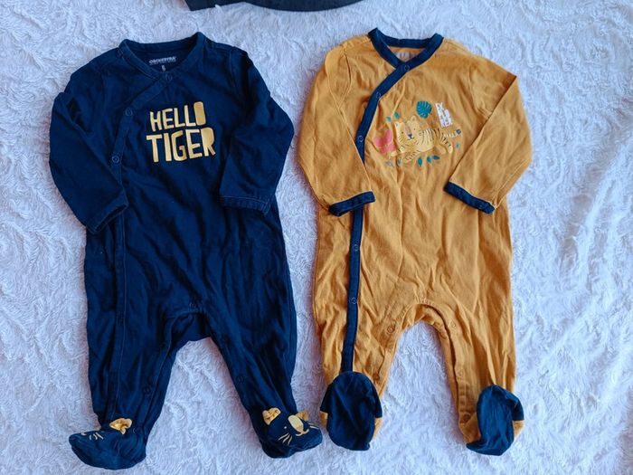 Lot de 2 pyjamas léger été Garçon 6 mois Tigre hello Tiger explorer Orchestra 100% coton - photo numéro 2