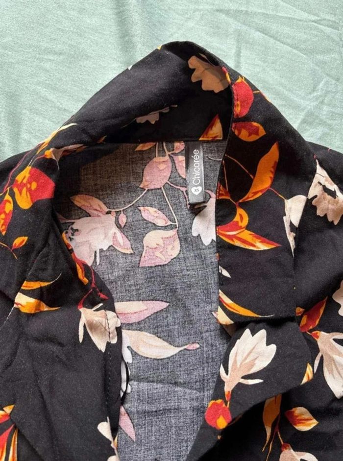 Magnifique chemise robe fleurie taille 34 marque chicorée - photo numéro 3