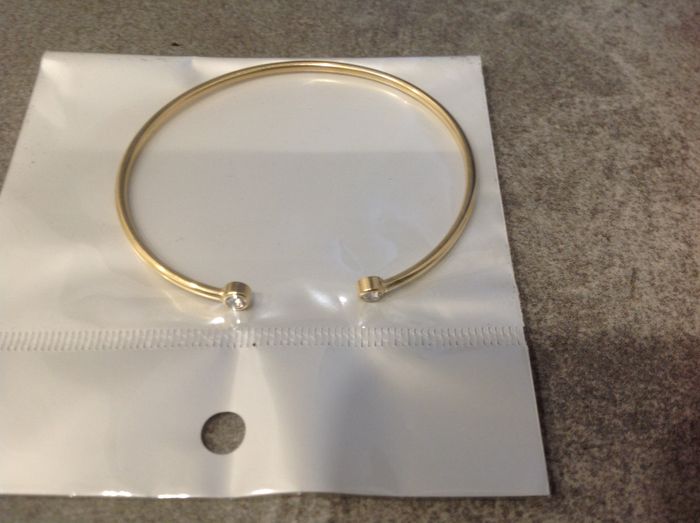 Bracelet jonc en métal doré et strass neuf - photo numéro 8