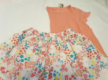 Ensemble t-shirt jupe 3 ans orangé
