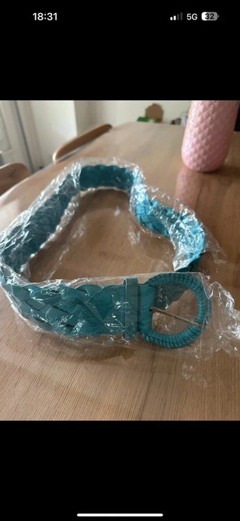 Ceinture bleu bouclé femme