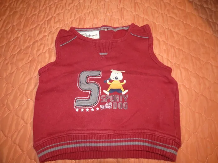 Pull sans manche taille 9 mois garçon - photo numéro 2