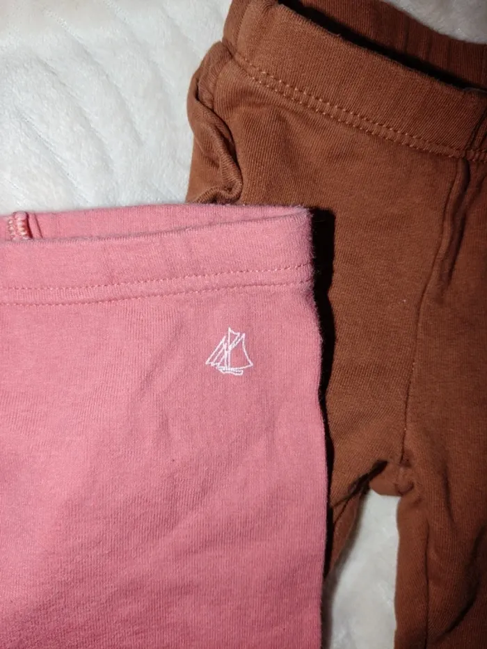 Lot de leggings 74cm rose marron bleu - photo numéro 3