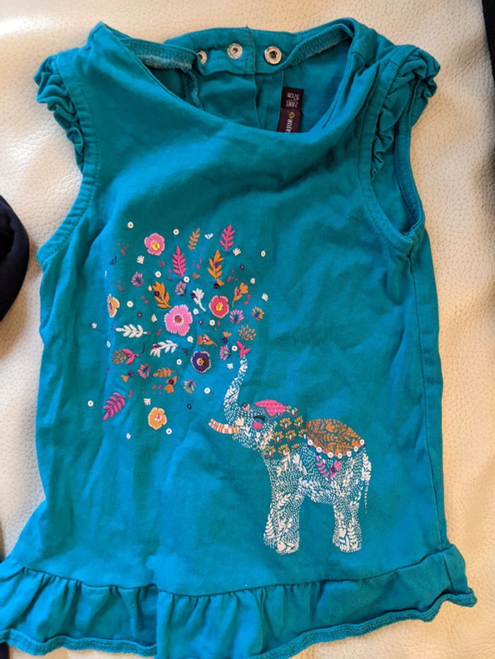 lot de 4 vêtements short jean Kenzo et 3 tee-shirts bébé fille 24 mois 86 cm - photo numéro 9