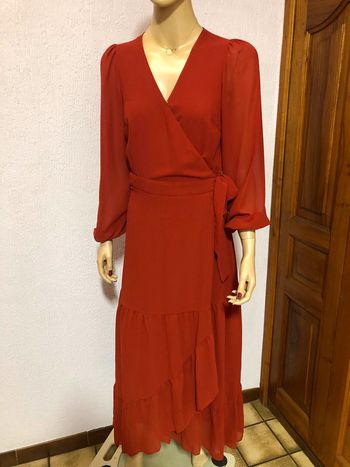 Robe longue naf naf unie couleur brique - n e u v e