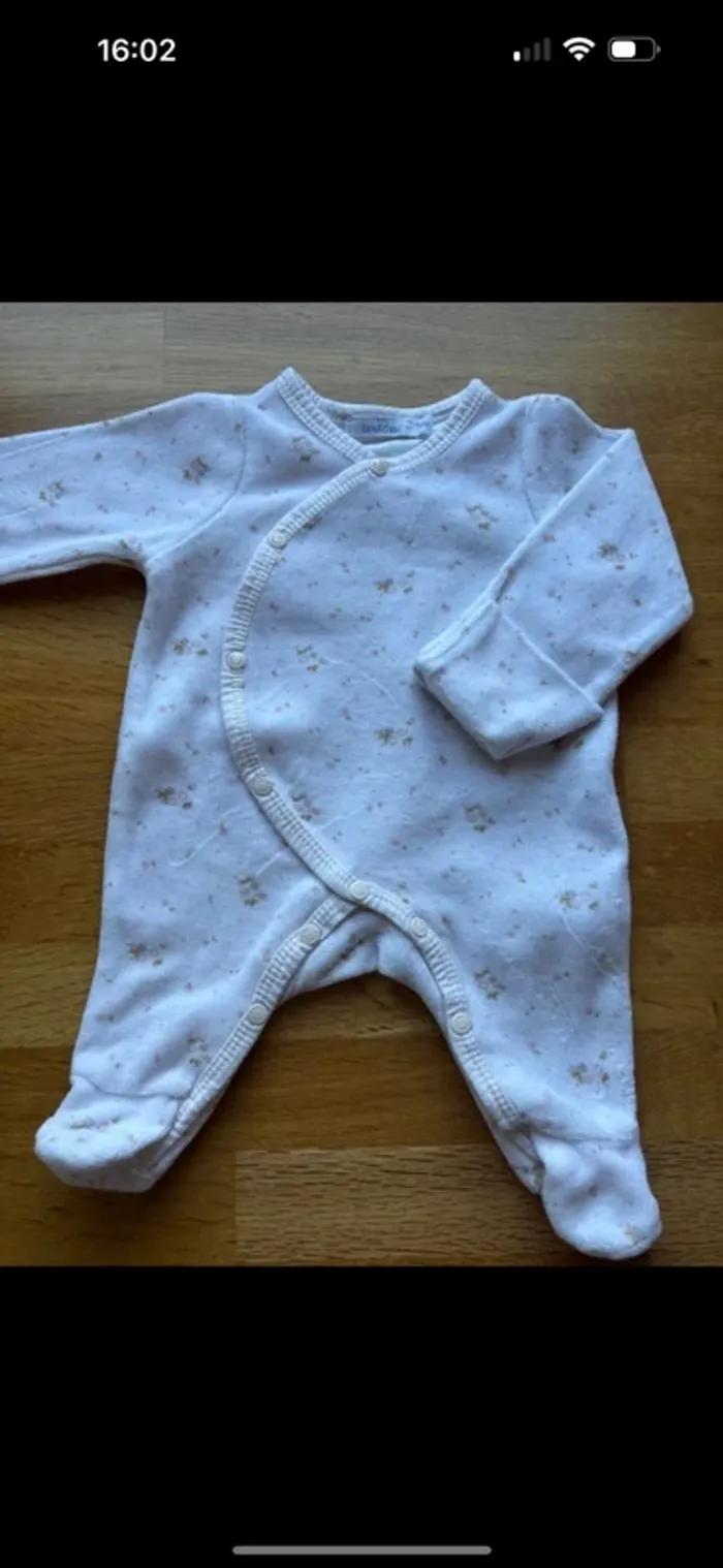 Pyjama velours Bout’chou naissance fille