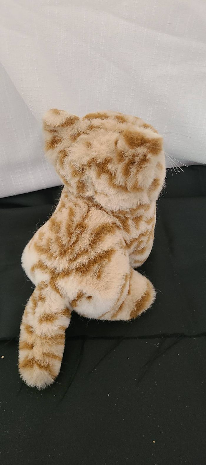 Peluche Doudou Chat Roux Orange Tigré Assis Nounours - photo numéro 2