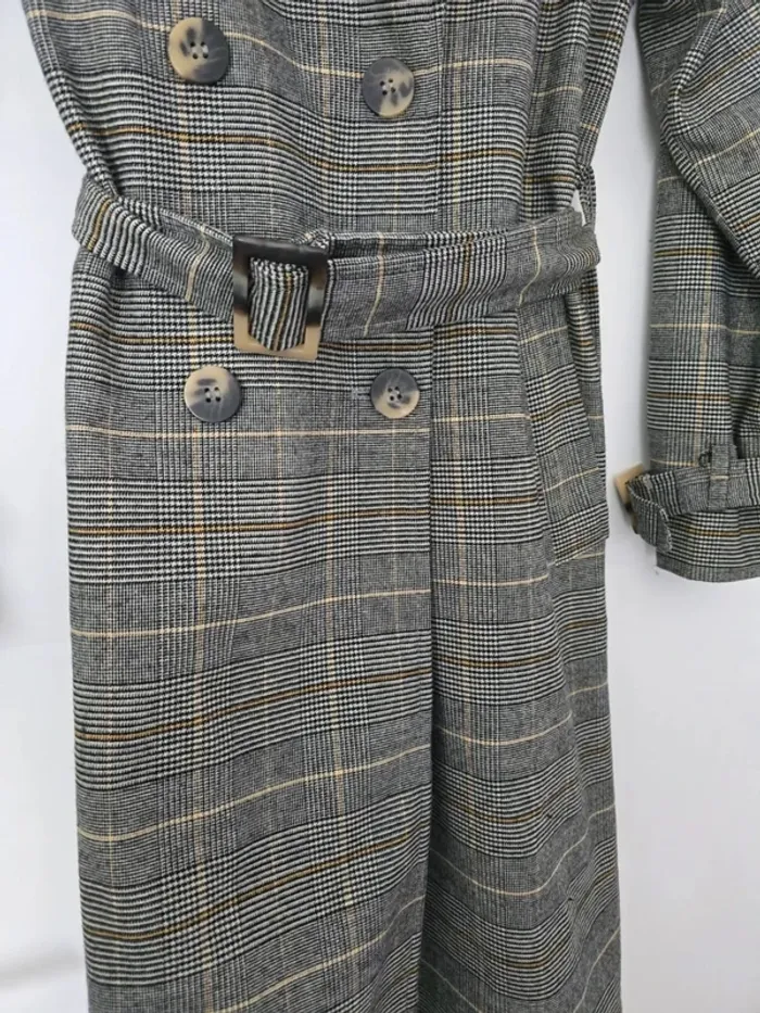 Manteau trench a carreaux - photo numéro 4