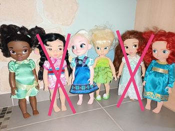 Lot de 4 poupées Disney animator 