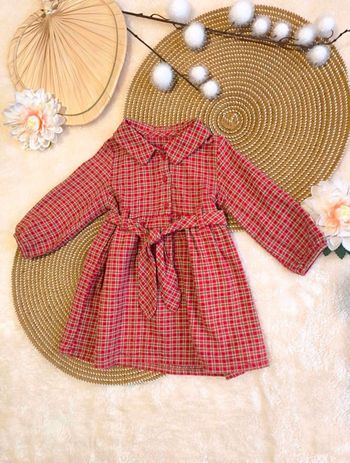 👗♦️ Robe à carreaux avec ceinture style écossais vintage Kiabi 9 mois