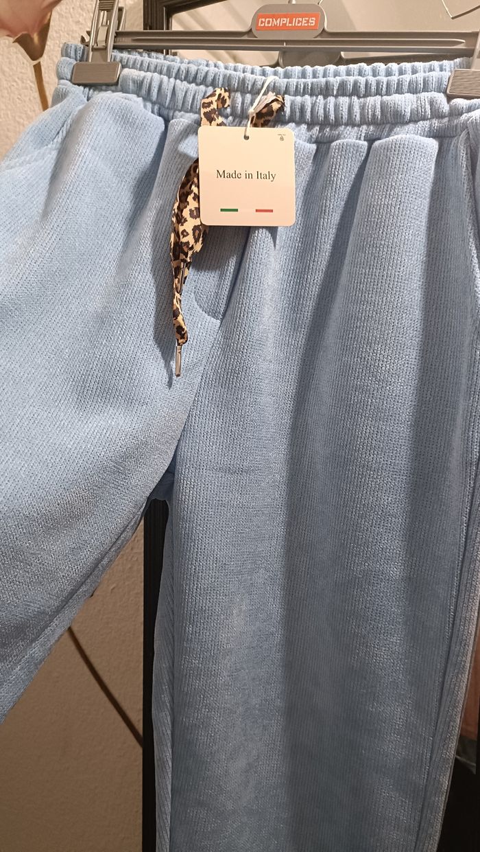 Pantalon bleu taille élastique - photo numéro 2