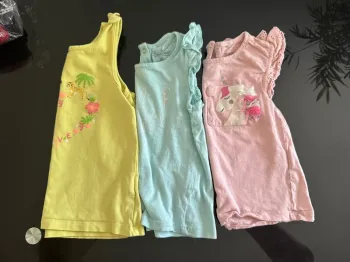 👚 lot 3débardeurs- bébé fille - 36 mois - orchestra - 92 cm - bon état