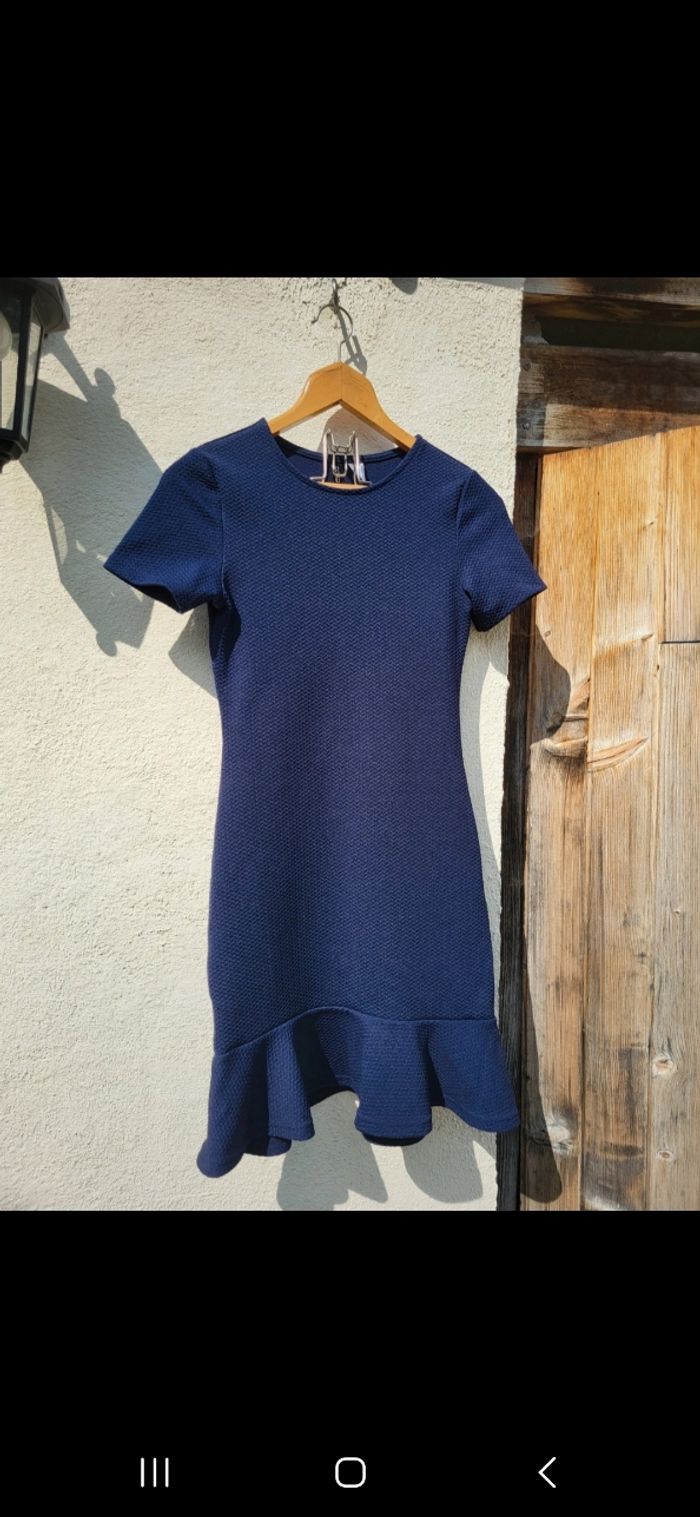 Robe de soirée moulante bleue marine