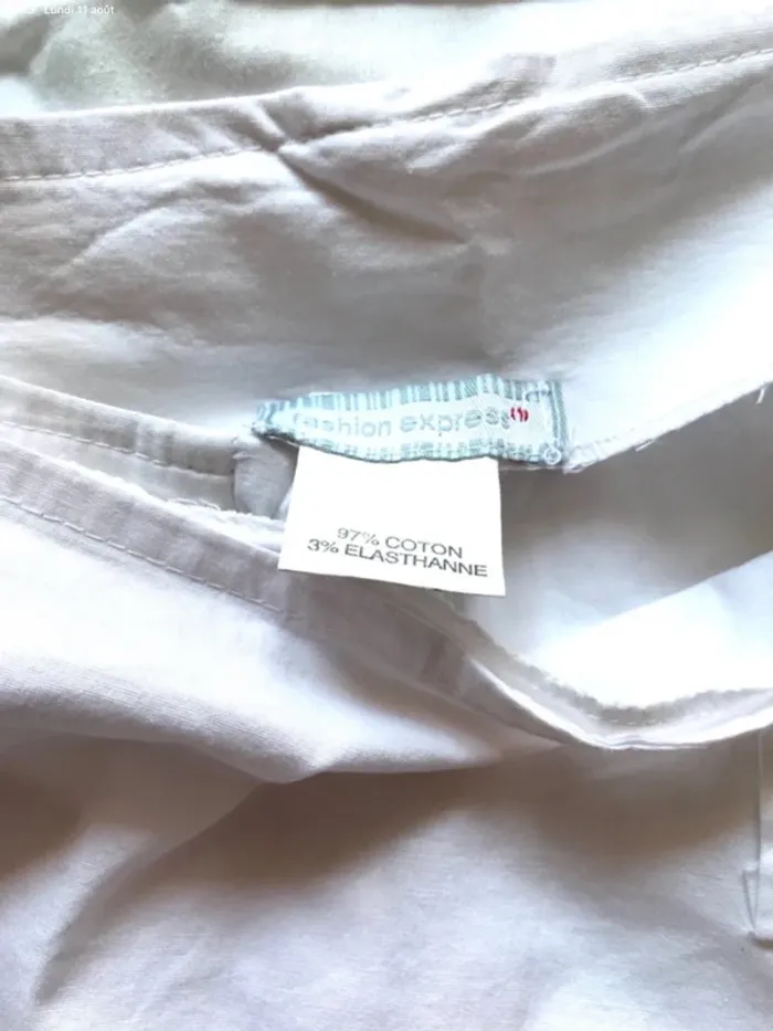 Pantalon large blanc Fashion Express 12 ans avec papillon orange sur le côté - photo numéro 8