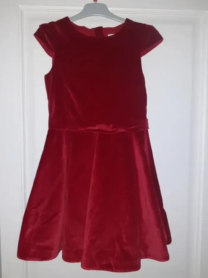 Robe rouge epaisse hiver velours Noel