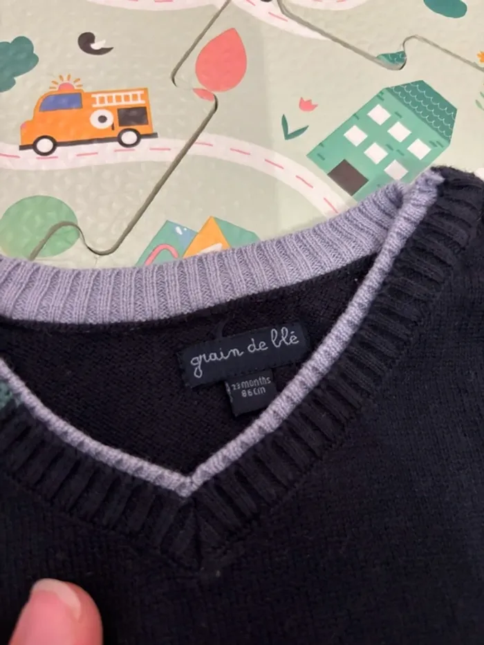 Pull sans manches grain de blé 24 mois - photo numéro 3