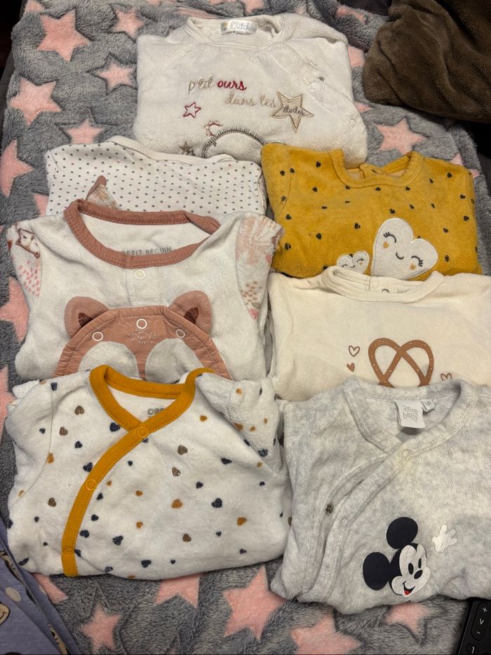 Lot de 7 pyjama fille 1 mois - photo numéro 3