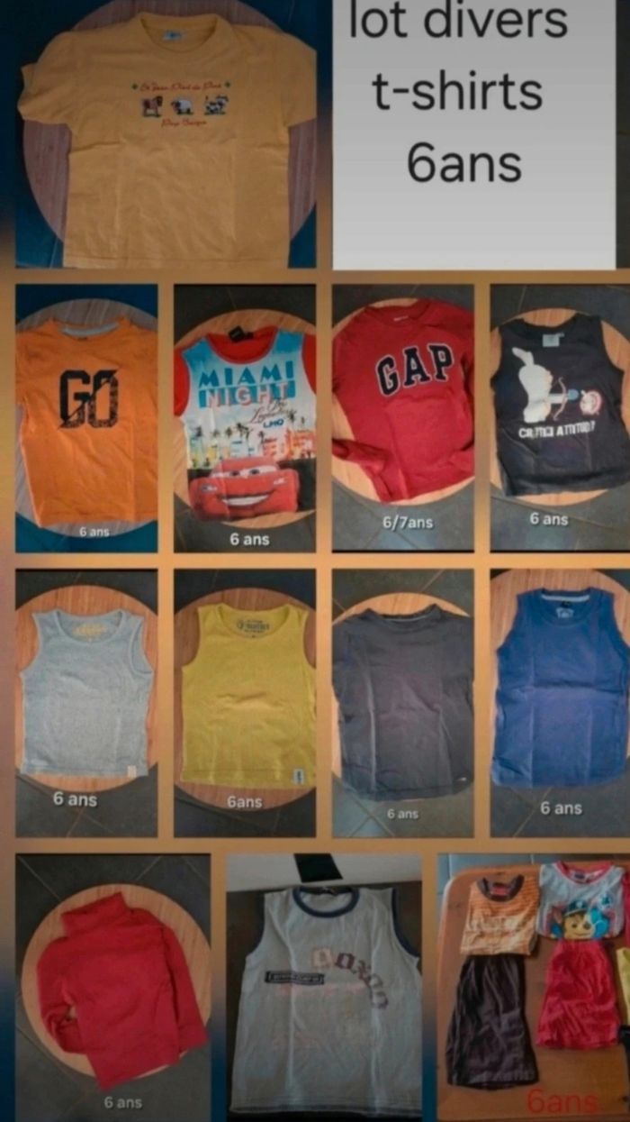 Lot de t-shirts garcon 6ans