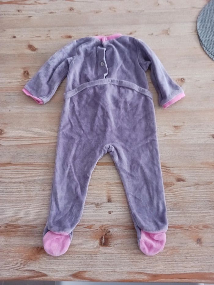 Pyjama fille mauve Velour Absorba 6 mois - photo numéro 2