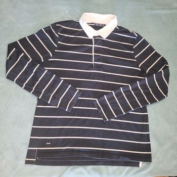 Polo à rayure Manche Longue Vintage Rugby 🏉 Eden Park - Taille M