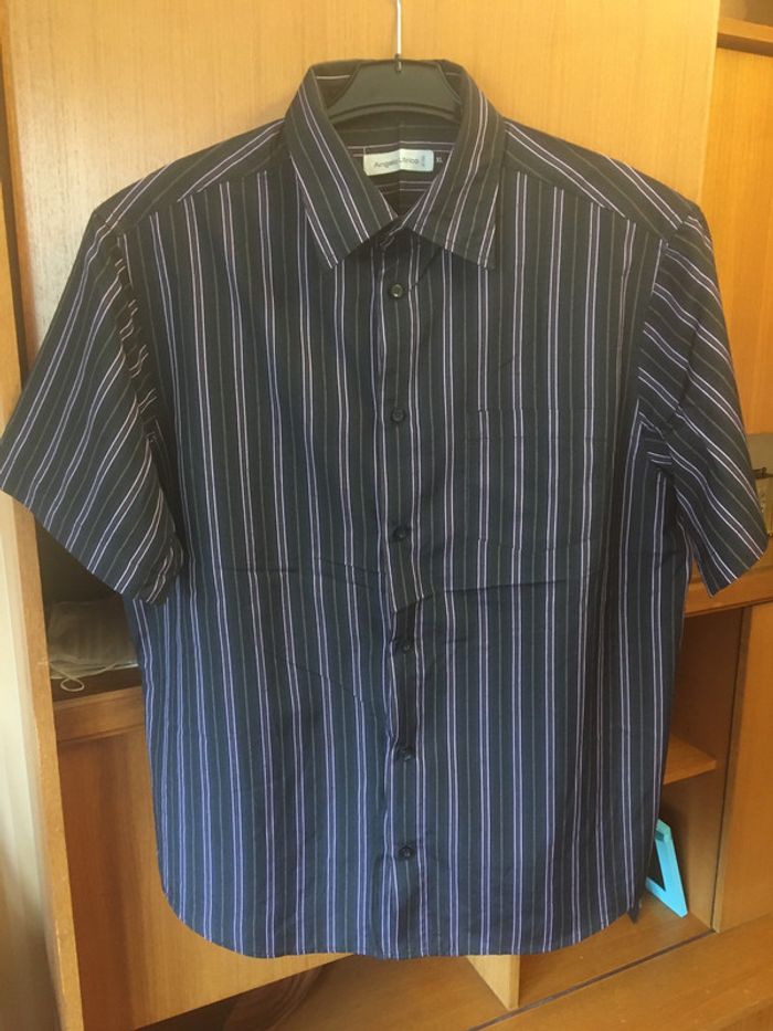 Chemise manches courtes noir Angelico Litrico taille XL