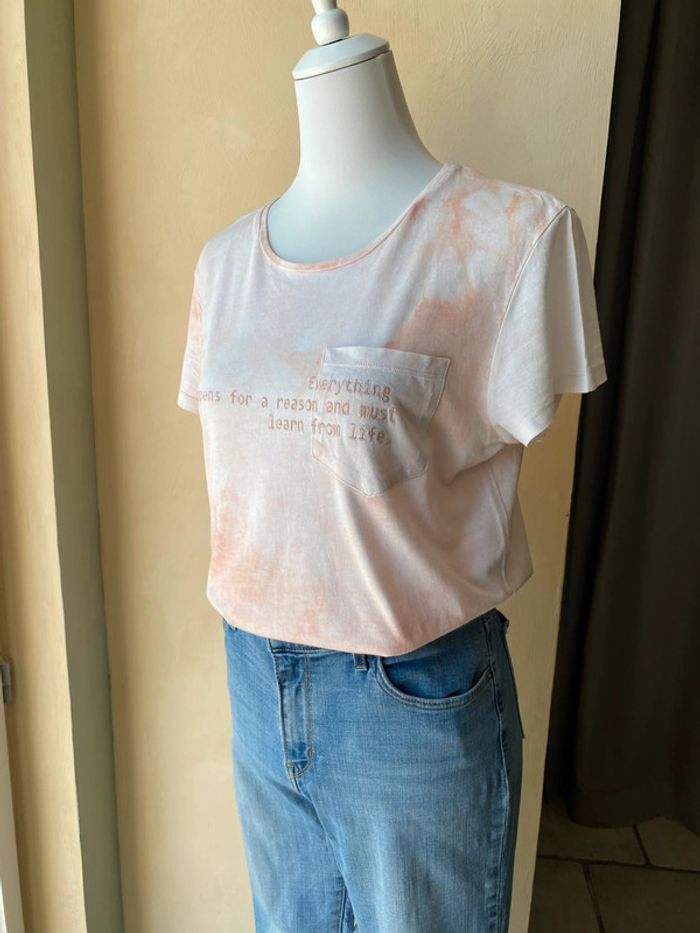 T-shirt tie and dye saumon Kiabi M - photo numéro 2